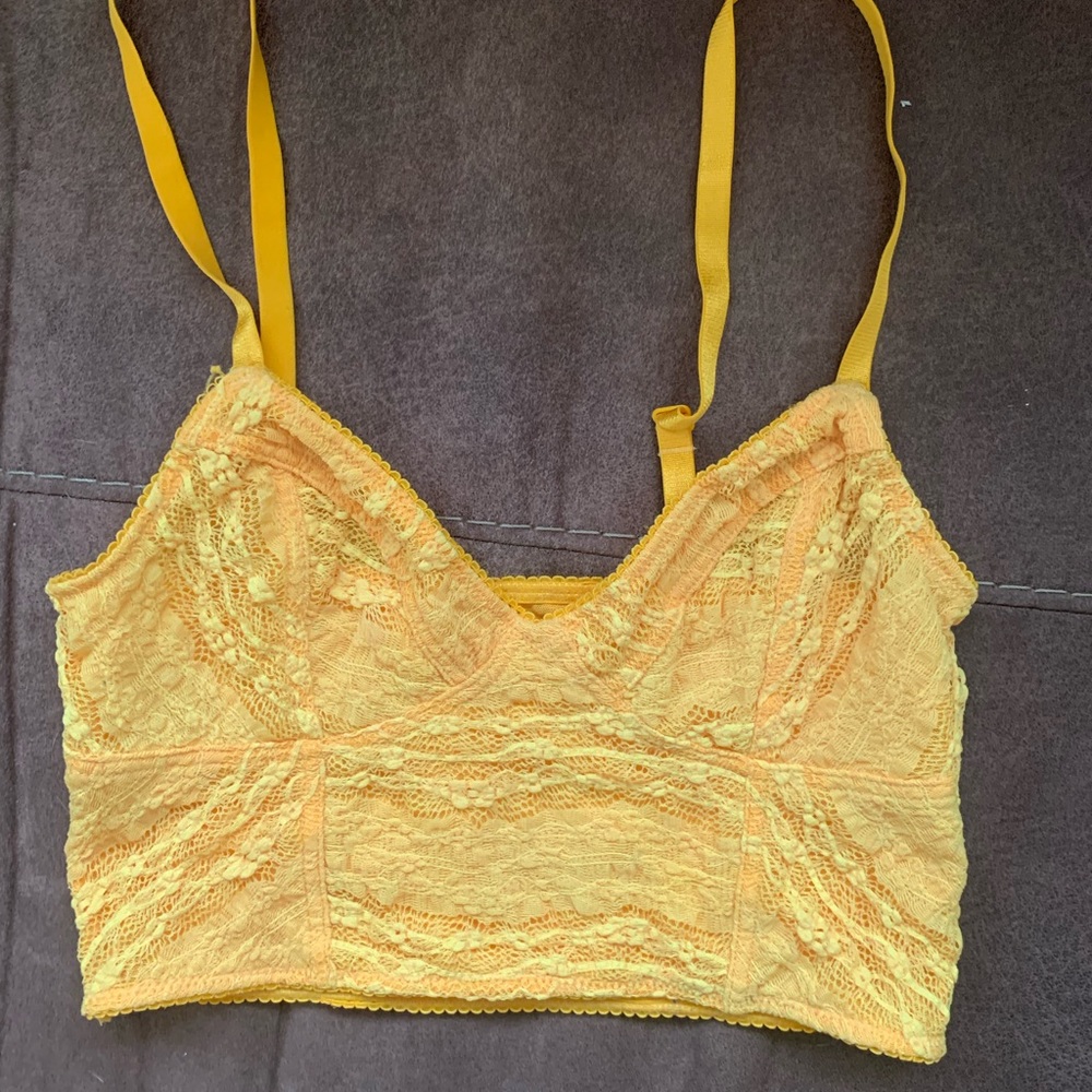 golden yellow free people bralette